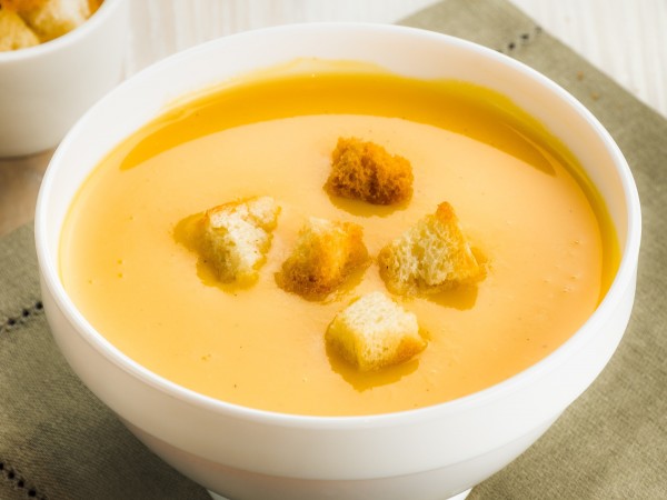 Рецепт: Сырный суп с гренками | и плавленым сыром