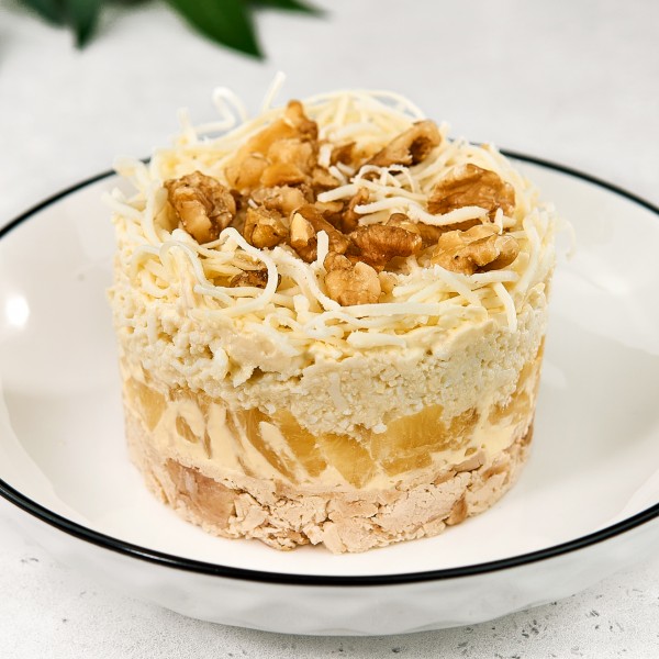 Салат курица с ананасами